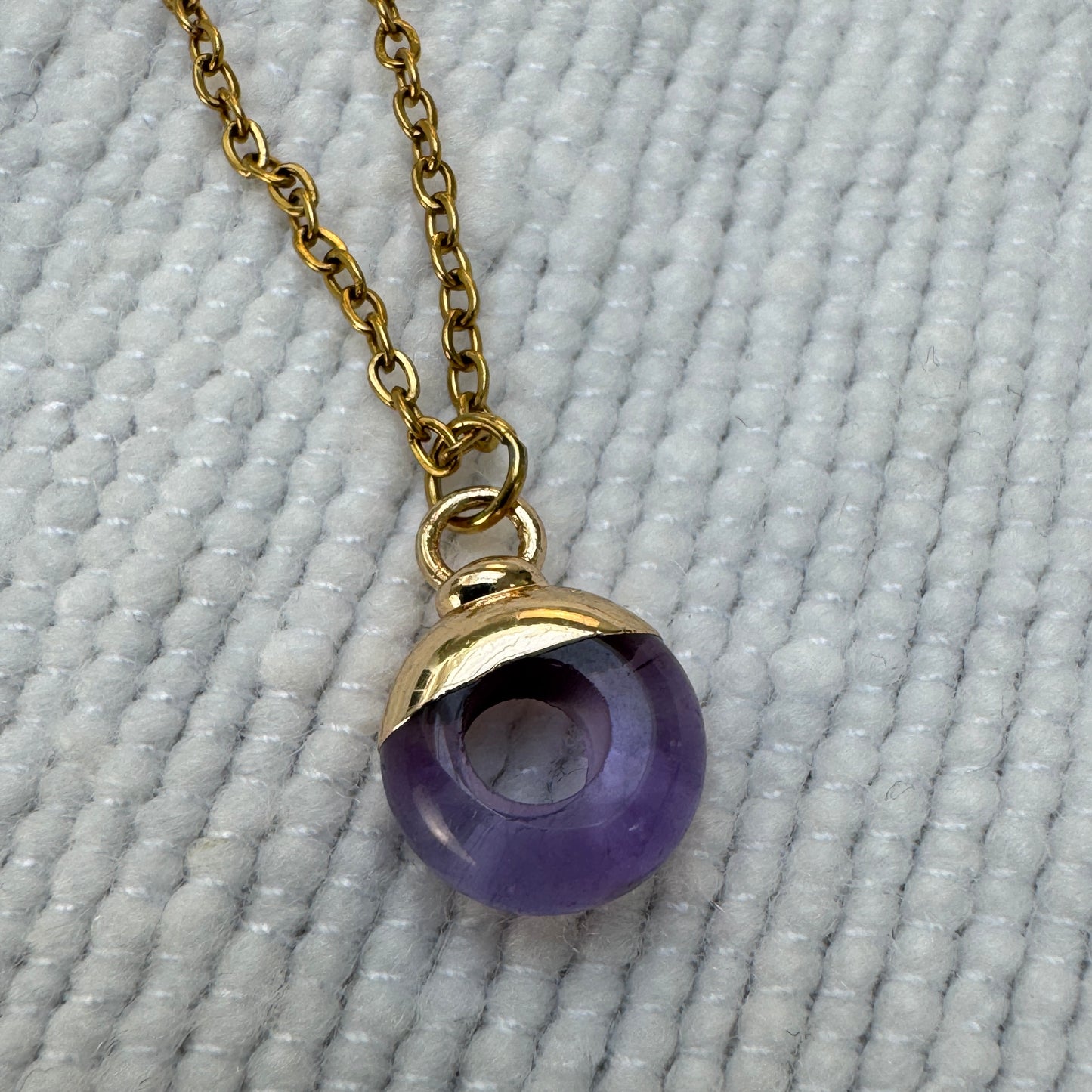 Purple Amethyst Crystal Ring Pendant from Jessica Rose
