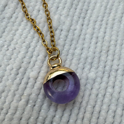 Purple Amethyst Crystal Ring Pendant from Jessica Rose