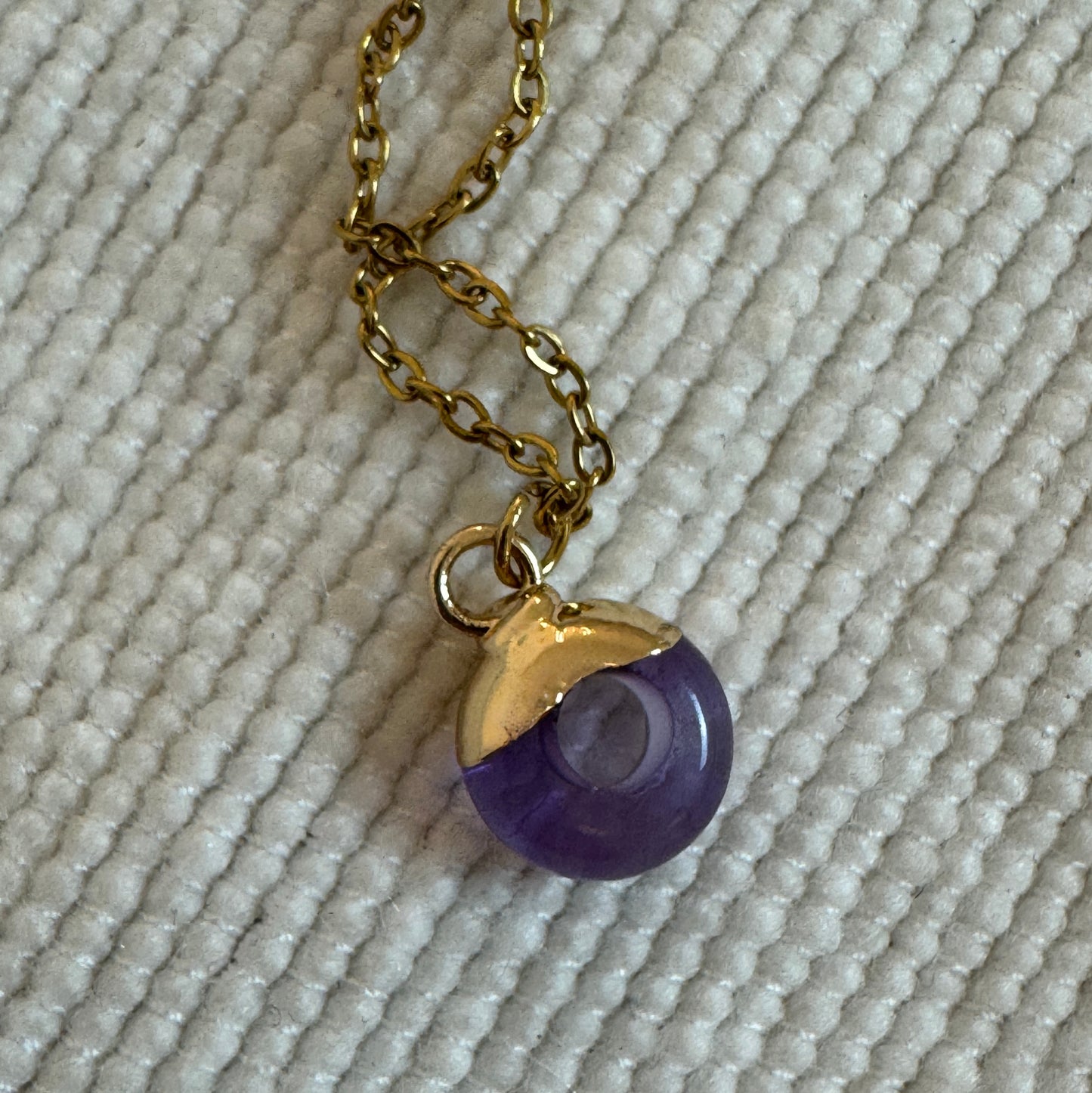 Purple Amethyst Crystal Ring Pendant from Jessica Rose