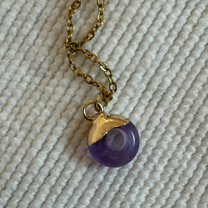 Purple Amethyst Crystal Ring Pendant from Jessica Rose