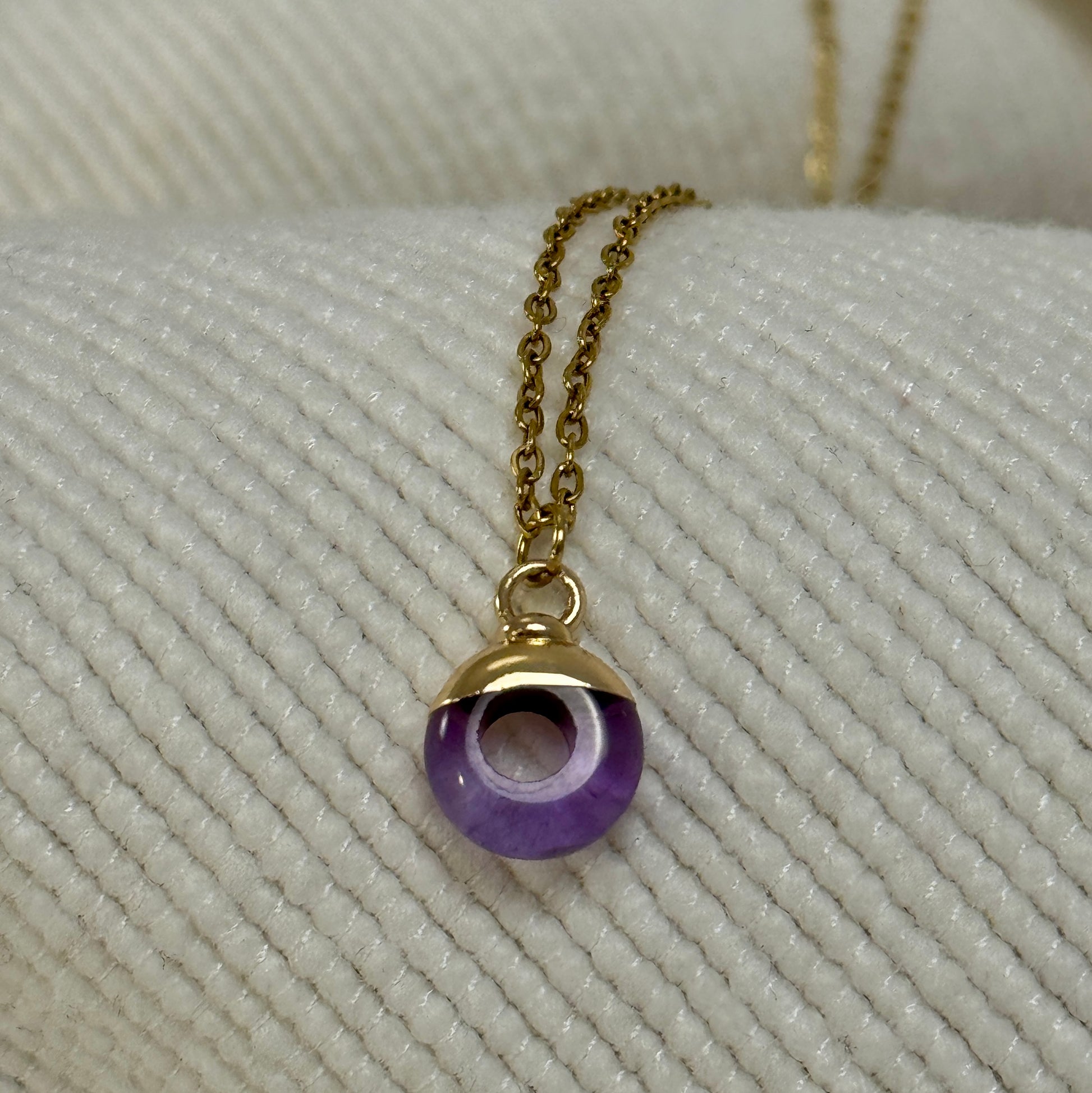 Purple Amethyst Crystal Ring Pendant from Jessica Rose