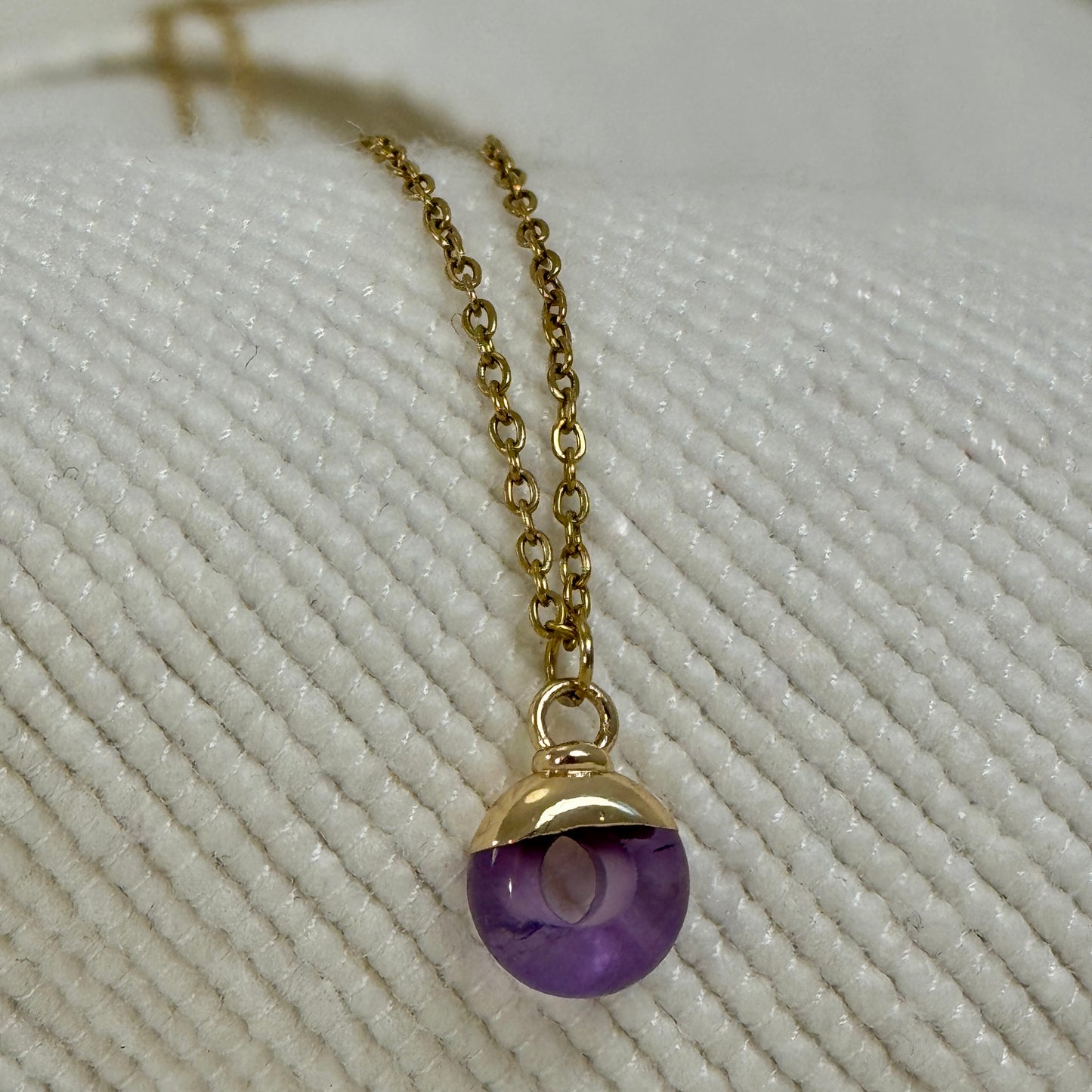 Purple Amethyst Crystal Ring Pendant from Jessica Rose