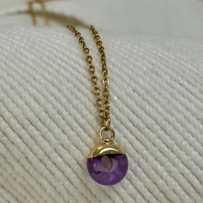 Purple Amethyst Crystal Ring Pendant from Jessica Rose