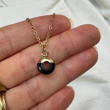 Black Obsidian Crystal Ring Pendant from Jessica Rose