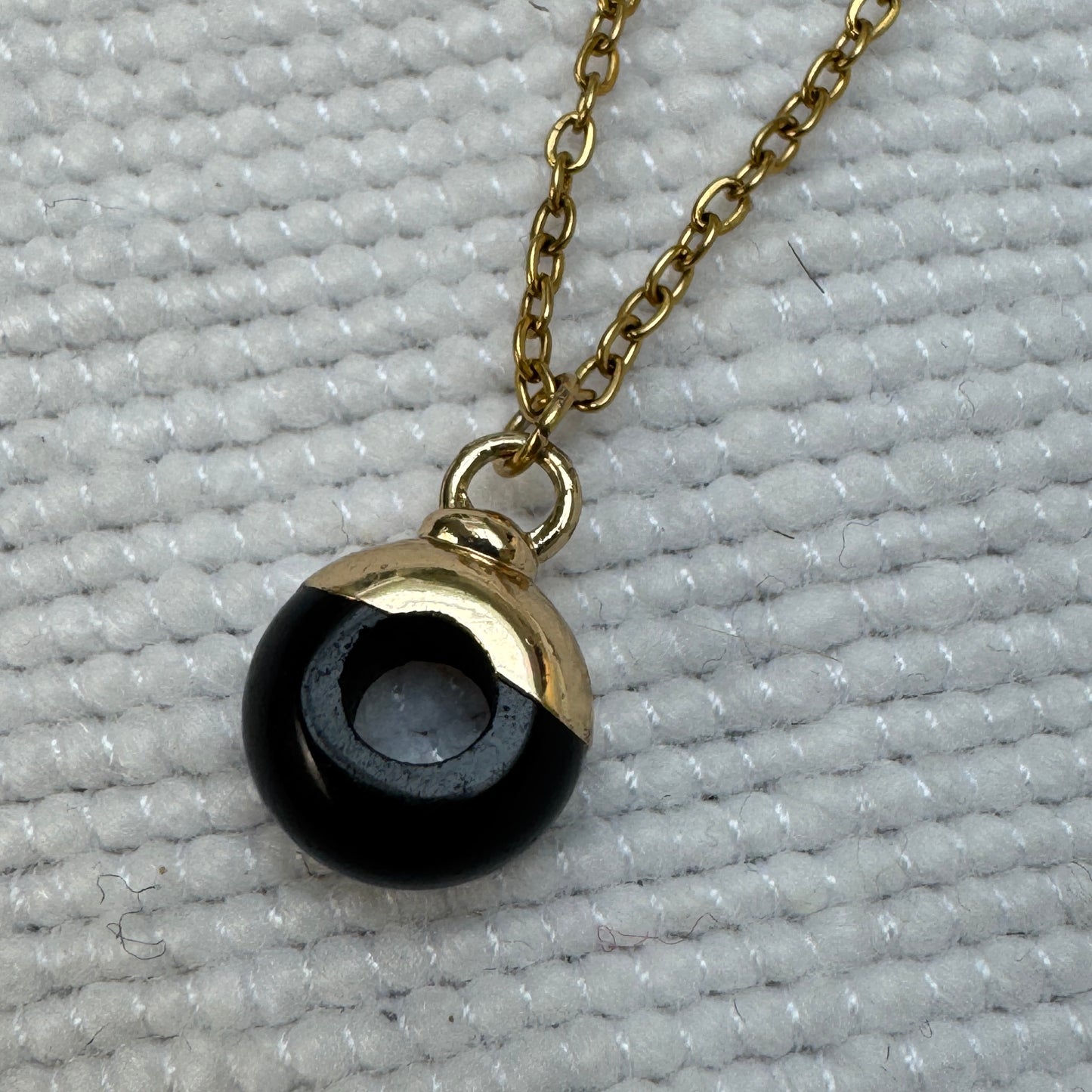Black Obsidian Crystal Ring Pendant from Jessica Rose