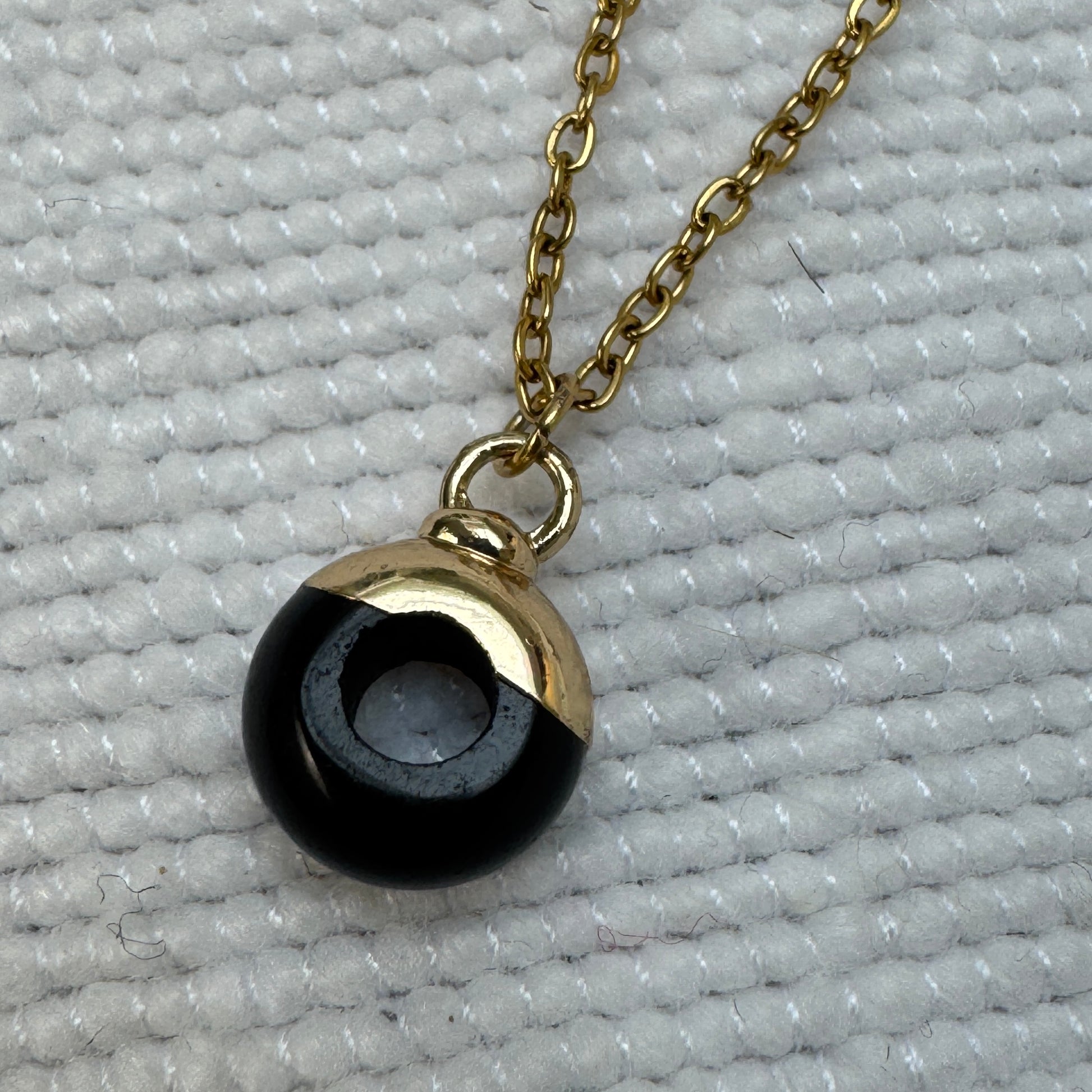 Black Obsidian Crystal Ring Pendant from Jessica Rose