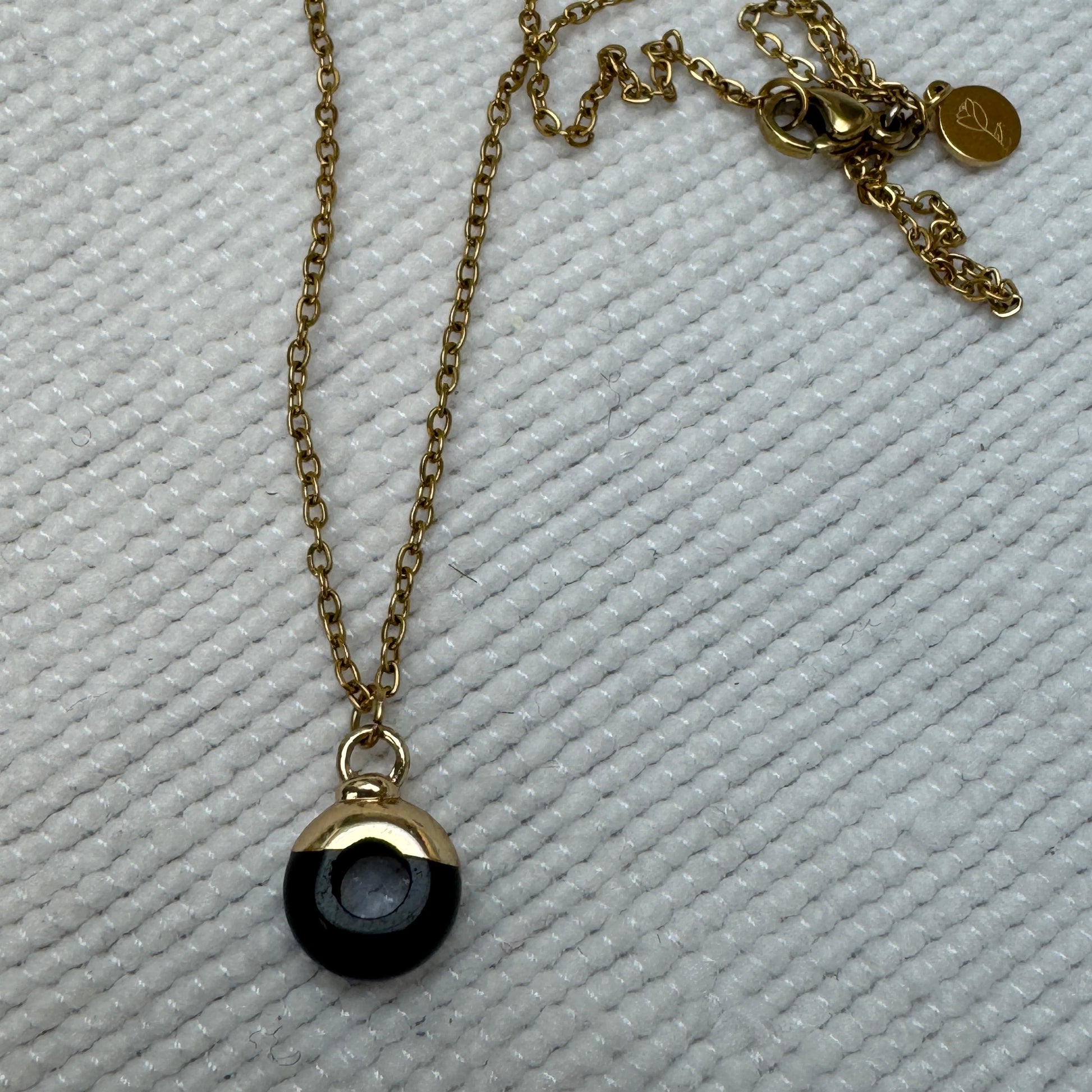 Black Obsidian Crystal Ring Pendant from Jessica Rose