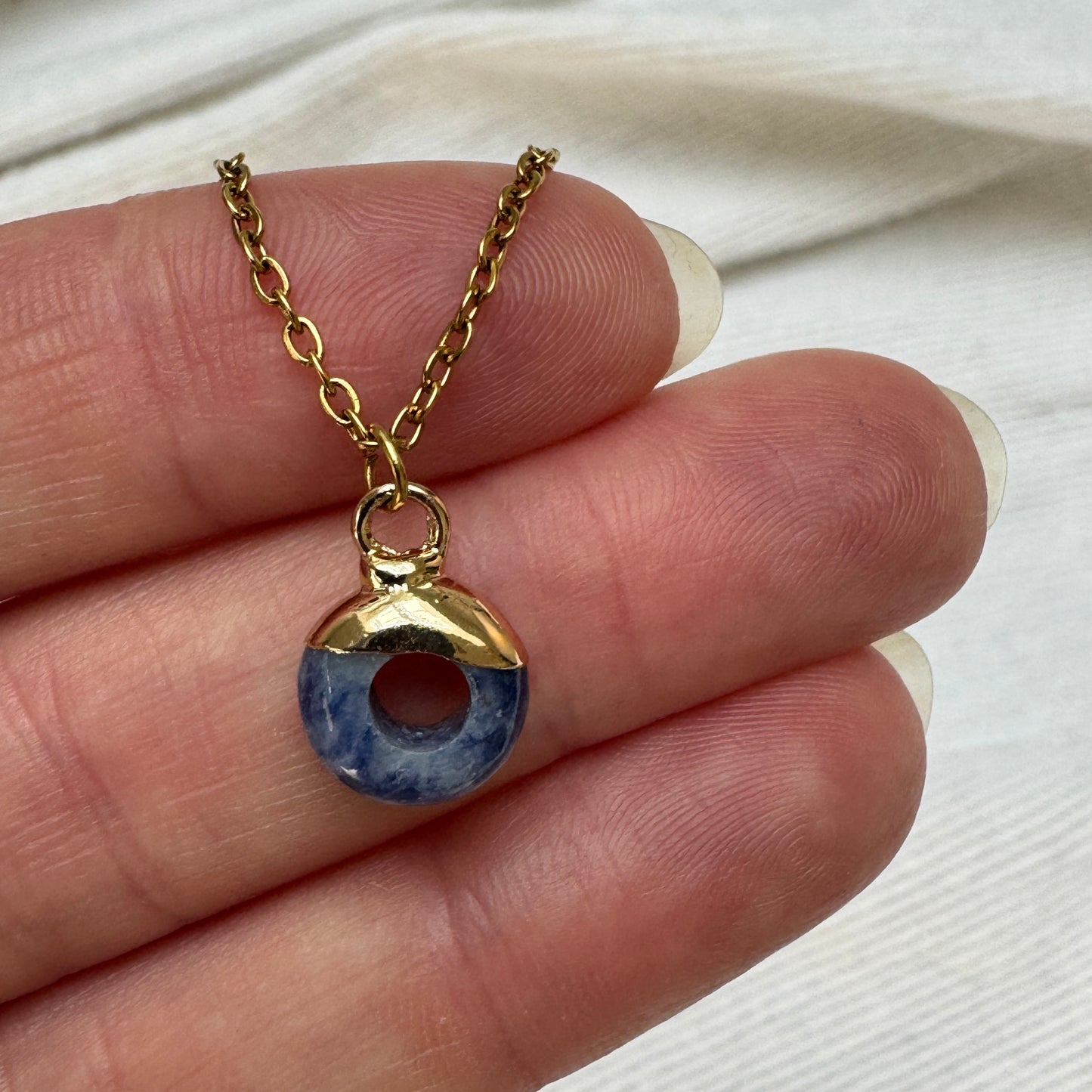Blue Spot Jasper Crystal Ring Pendant from Jessica Rose