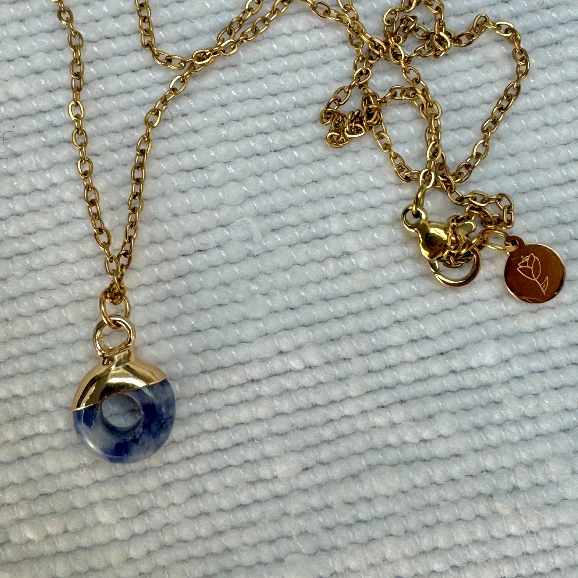 Blue Spot Jasper Crystal Ring Pendant from Jessica Rose