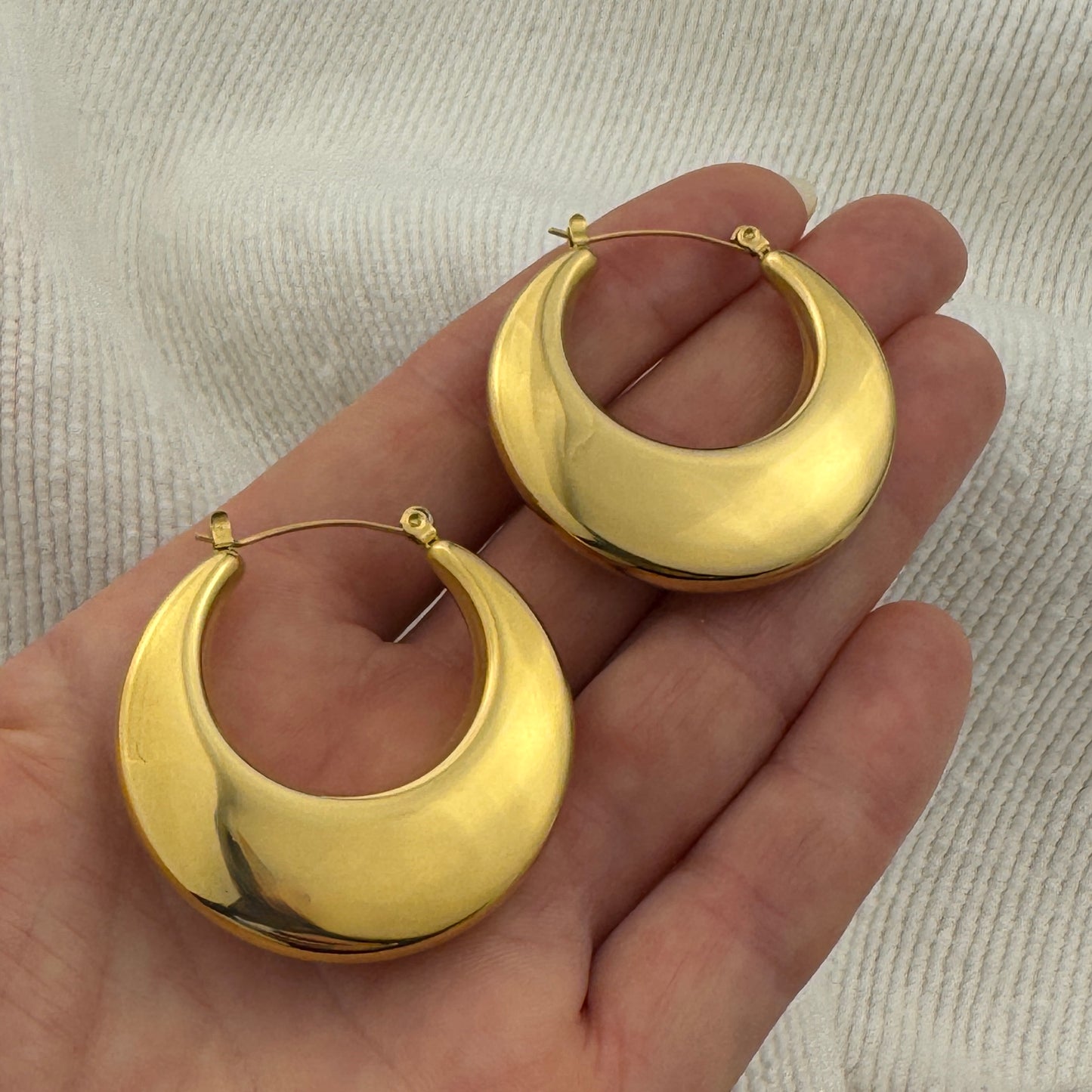 Chunky Tapered Hoop Earrings