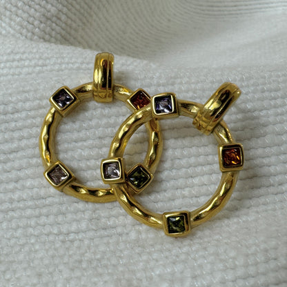 Gold Plated Pastel Zircon Ring Earrings from Jessica Rose jewellery