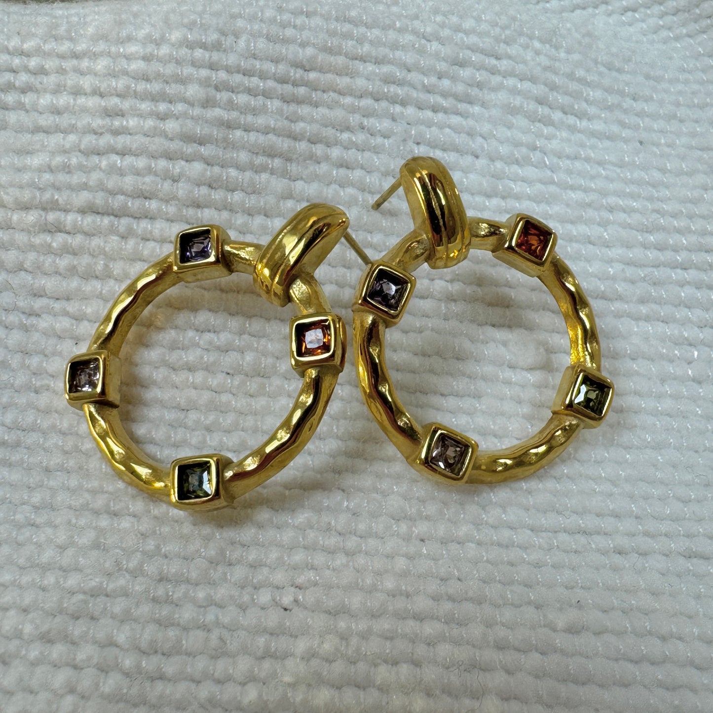 Gold Plated Pastel Zircon Ring Earrings from Jessica Rose jewellery