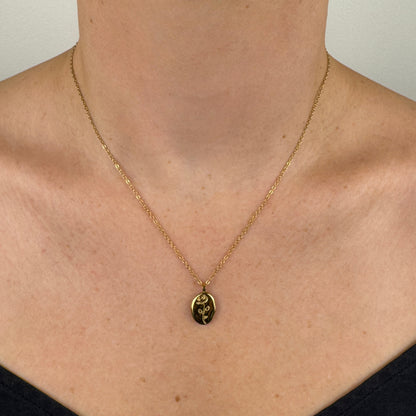 Jessica Rose Rose Pendant on a delicate chain in gold