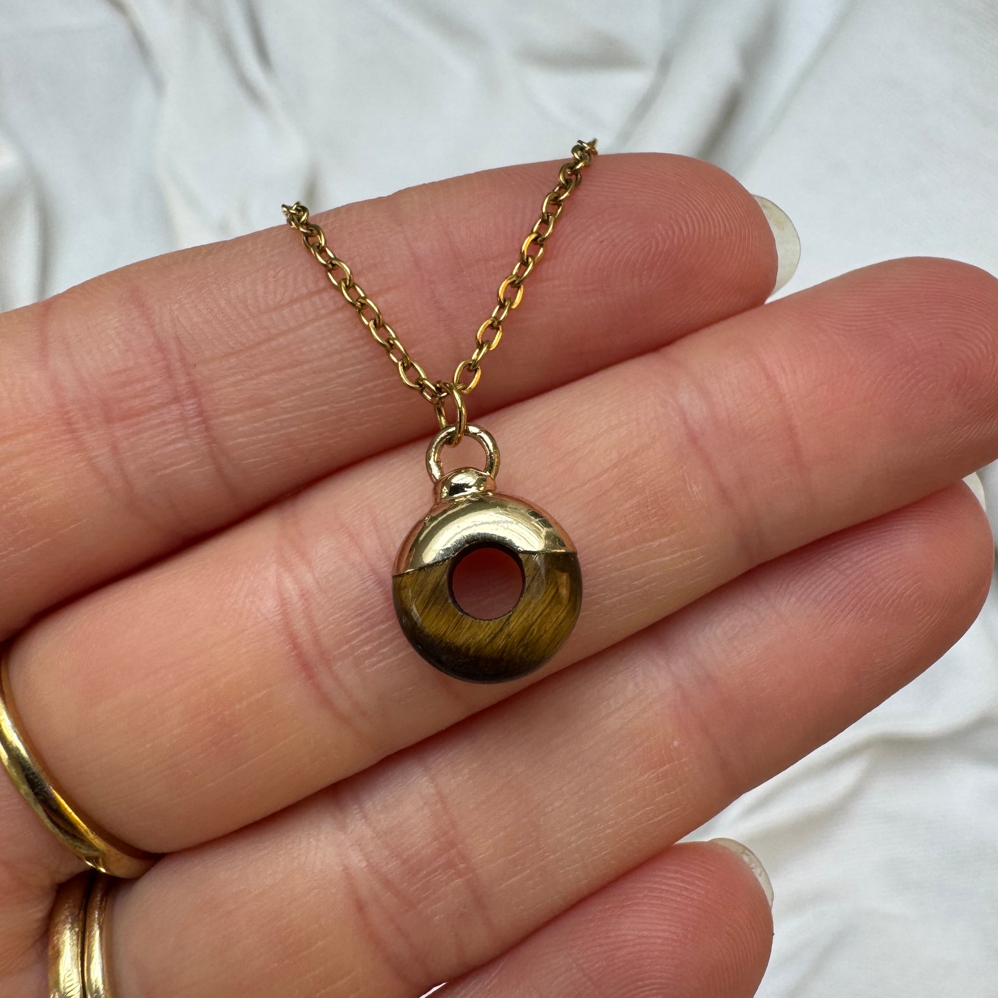 Tiger's Eye Crystal Ring Pendant from Jessica Rose